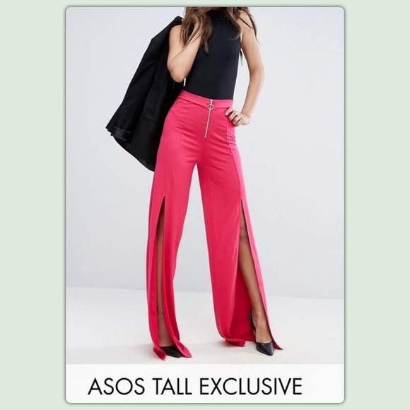 ASOS Pants - ASOS NWT! Hot Pink Wide Legg Pants